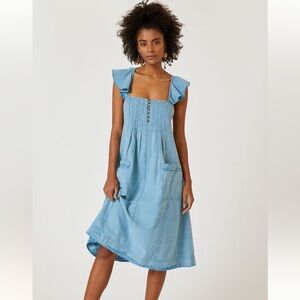 Anthropologie Pilcro Flutter Sleeve Midi Dress Size XS